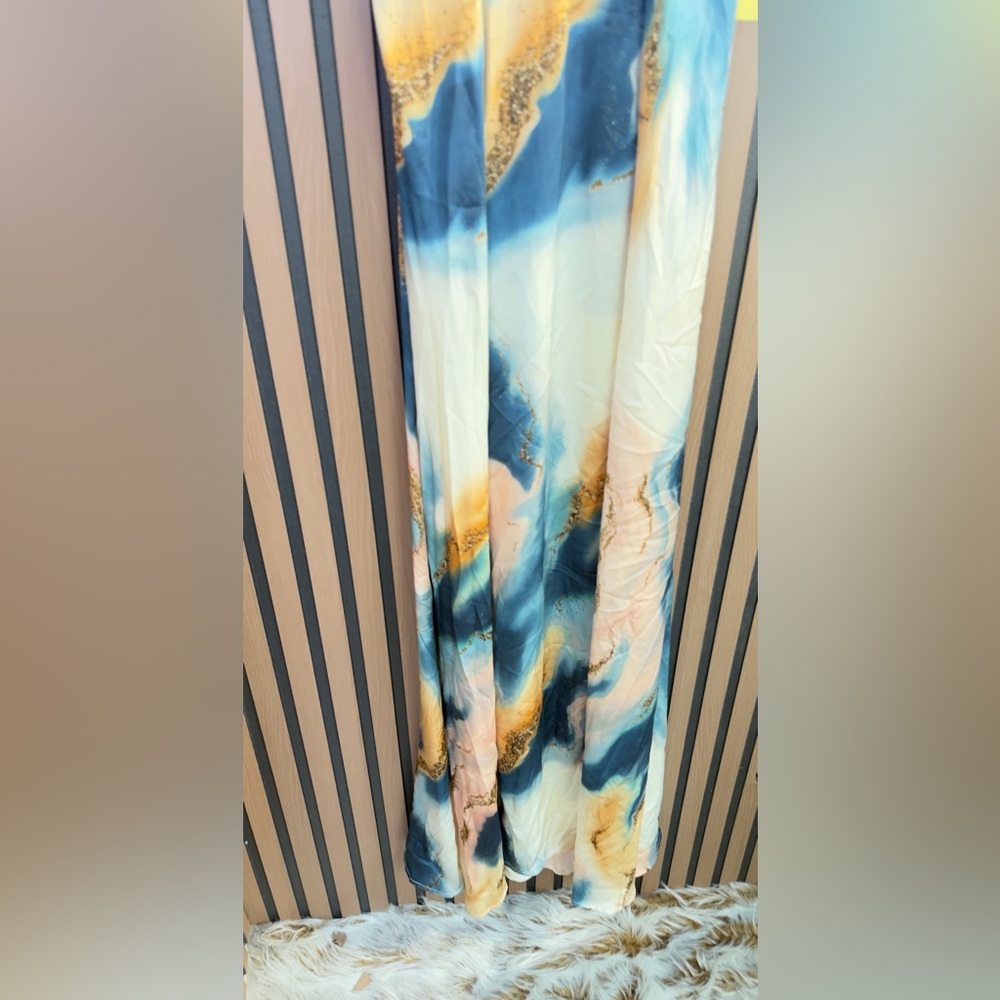 NWT LUXXEL Elegant‎ Multicolor Maxi Dress SZ S - Picture 4 of 13